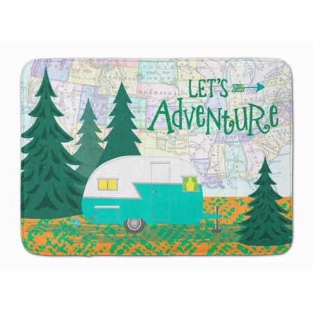 Carolines Treasures Lets Adventure Glamping Trailer Machine Washable Memory Foam Mat VHA3003RUG